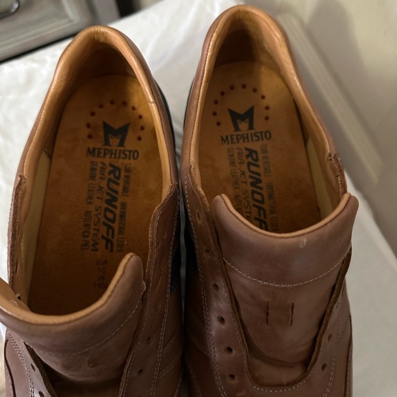 Mephisto Men's Tan and Dark Blue Sneakers - Picture 5 of 8